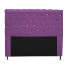 Cabeceira Estofada Cristal 195cm King Size Roxo