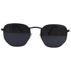 Óculos De Sol Hexagonal Unissex Preto Uv400 - Scarlat