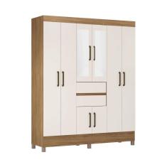 Guarda-Roupas Casal 8 Portas 2 Gavetas e Espelhos Multimóveis CR35196