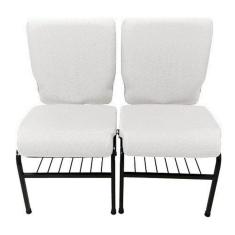 02 Cadeiras Para Igrejas C/ Porta Biblía E Porta Cálice Branco