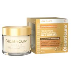 Cicatricure Gold Lift Creme Diurno FPS 30 | Reduz Rugas gravitacionais em 6 semanas | Efeito tensor nutritivo reafirma contorno facial, papada, pescoço e colo | Hidratante facial clareador | 50g