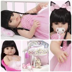 Boneca Reborn Realista Morena Bailarina Enxoval Completo - Cegonha Reb