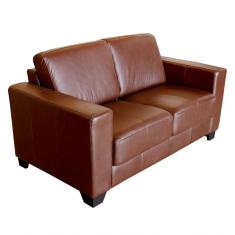 Sofá 2 Lugares Sala de Estar 155cm Estocolmo Couro Caramelo Gran Belo