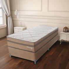 Cama Box Solteiro 88X188X58Cm Toronto Dourado/Bege