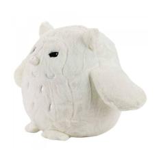 Coruja De Pelúcia Branca Olhos Charmosos 19 Cm