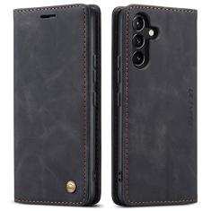 QLTYPRI Capa para Samsung Galaxy A35 5G, capa carteira de couro PU vintage com compartimento para cartão com suporte para adsorção magnética à prova de choque capa fólio flip para Samsung Galaxy A35