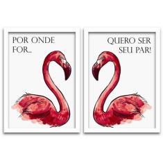 Conjunto Quadros Decorativos 2 peças 40x60 Quero ser seu Par - Arte na