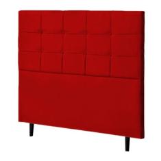 Cabeceira Casal Bari 140cm Para Cama Box Suede Vermelho - DS Estofados