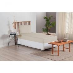 Jogo De Lençol Versatile Ponto Palito Simples 2 Peças Solteiro Micropercal cáqui