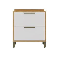 Balcão de Cozinha 80cm com 1 Porta Basculante 1 Gavetão e Tampo 100% Mdf Vicenza espresso Móveis Amêndoa/Branco