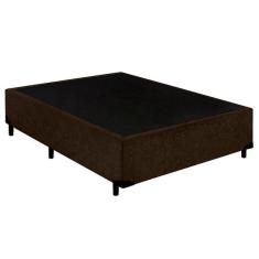 Cama Box Casal Suede Serene Marrom 138x188x40