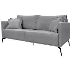 Sofa Sala De Estar Liv 2 Lugares Pes Aço Linho 232 Cinza Ezz Cinza