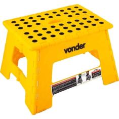 Banqueta Plástica Dobrável Amarela Altura 220 Mm Vonder
