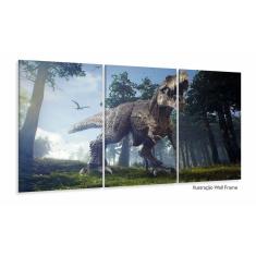 Quadro Decorativo Dinossauro 3 peças em tecido