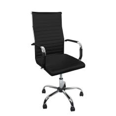 Cadeira Presidente Escritório Esteirinha Boston Eames Alta - Preto Preta