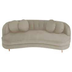 Sofá Curvo 2 Lugares Orgânico Luxo Panamá 160cm Linho Rosê