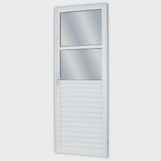 Porta de Alumínio 210x70cm com 2 Vidros Lisos Linha Solida mgm