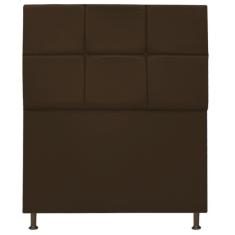 Cabeceira Estofada Damares 90cm Solteiro Botonê Suede Marrom