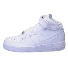 Nike Tênis de basquete masculino Air Force 1 Mid '07, Branco (branco/branco 113), 20