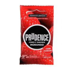 Preservativo Prudence Sabor Morango Lubrificado 3 Und
