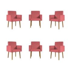 Kit 06 Cadeiras Poltronas Decorativa - Escritório - Recepção - B BALAQ