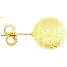 Brinco Bola Dourado Fosco Delicado Folheado A Ouro 18k