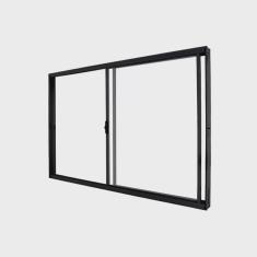 Janela de Correr Abertura Direita 2 Folhas Vidro Liso 100x100cm Exclusiva Esquadrias