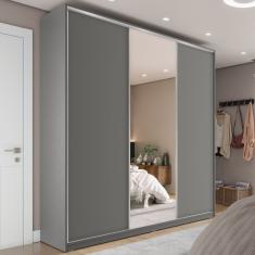 Guarda Roupa Casal 100% Mdf Bp Com 3 Portas e 1 Espelho Zermatt Urbi