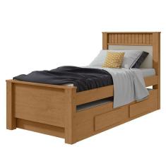 Cama Solteiro Athenas Com Auxiliar Amêndoa Clean Off White Flex - Lopas