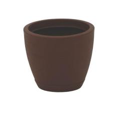 Vaso com Prato Tramontina Asteca 24 cm em Polietileno Marrom