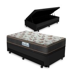 Cama Box Baú e Auxiliar Solteiro + Colchão de Espuma D45 - Probel - Guarda-Costas ProForce Plus 88cm