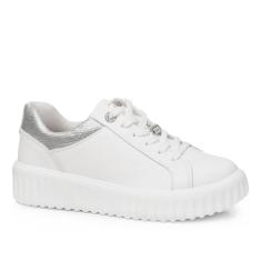 Tênis Pegada Feminino em Couro Branco 212103-01-Feminino