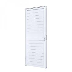 Porta de Alumínio Lambri com Maçaneta 215x85cm Lucasa Branco