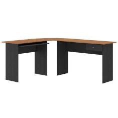 Mesa para Escritório em L 1 Gaveta Max Cinamomo / Preto TX