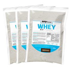 Kit 3x Whey Protein Fit Foods 500g - BRN Foods-Unissex