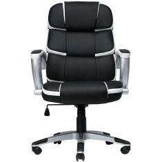 Cadeira Presidente Corporate Giratoria Preto e Branco Mymax