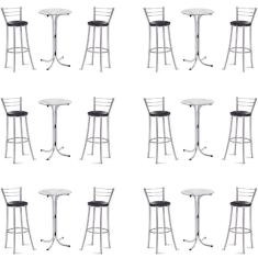 Kit 6 Bistros Com 6 Banquetas Cromadas-gatmagazine