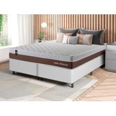 Conjunto Cama Box c/ Molas Ensacadas Venice Marrom King 193x203x60 - K