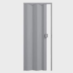 Kit com 2 Portas Sanfonadas de Pvc 210x60cm Permatti Cinza Liso