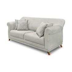 Sofá 2 Lugares Pé De Madeira Julieta 160 Cm Veludo S04 - D'rossi Cor Prata