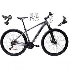 Bicicleta Aro 29 Ksw Xlt 24v K7 Câmbios Shimano Freio Hidráulico Garfo Trava - Grafite Tam.21