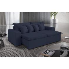 Sofá 2,70 Retrátil e Topázio Com Molas Bonnel 5 Lugares Fabri Decor, J