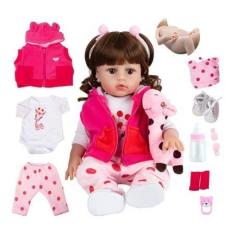 Brinquedo Boneca Bebê Reborn Silicone Realista girafinha - TOYS
