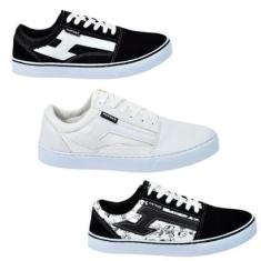 Kit 3 Pares De Tênis Casual Skate Escolar Haymax Original H8-Unissex