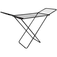 Varal de Chão com Abas Retrátil Slim Preto Mor