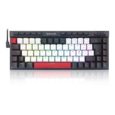 Teclado Mecânico Gamer Redragon Magic Wand, RGB, Switch Brown, Preto e Vermelho
