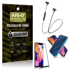 Fone Bluetooth Hs615 Samsung A10+Capa Anti Shock+Pelicula 3D - Armyshi