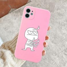 Capa de telefone engraçada para iphone 11 12 13 pro max mini capas de dedo médio para iphone 7 8 plus x xr xs max capa traseira macia, rosa t2620, para iphone xr