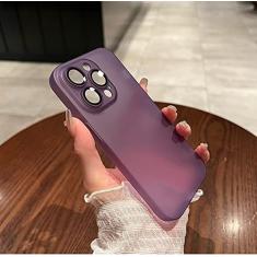 Capa de TPU ultrafina fosca macia para iPhone 14 13 12 11 Pro Max Plus Capa de proteção de lente de silicone transparente, roxa, para iPhone 14Pro Max