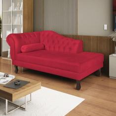 Diva Recamier Dora 130cm Lado Direito Suede Vermelho
